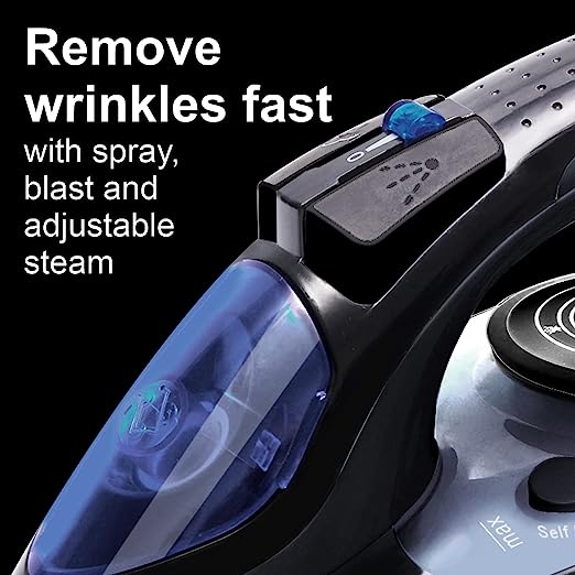 Inalsa Steam Iron Onyx 2200 Watt, Quick Heat Up with up to 30 g/min steam, 100 g steam Boost, Water Spray, Scratch Resistant Ceramic Soleplate, Vertical steam, Anti Drip & Anti Calc Functions. Inalsa Steam Iron Onyx 2200 Watt, Quick Heat Up with up to 30 g/min steam, 100 g steam Boost, Water Spray, Scratch Resistant Ceramic Soleplate, Vertical steam, Anti Drip & Anti Calc Functions.